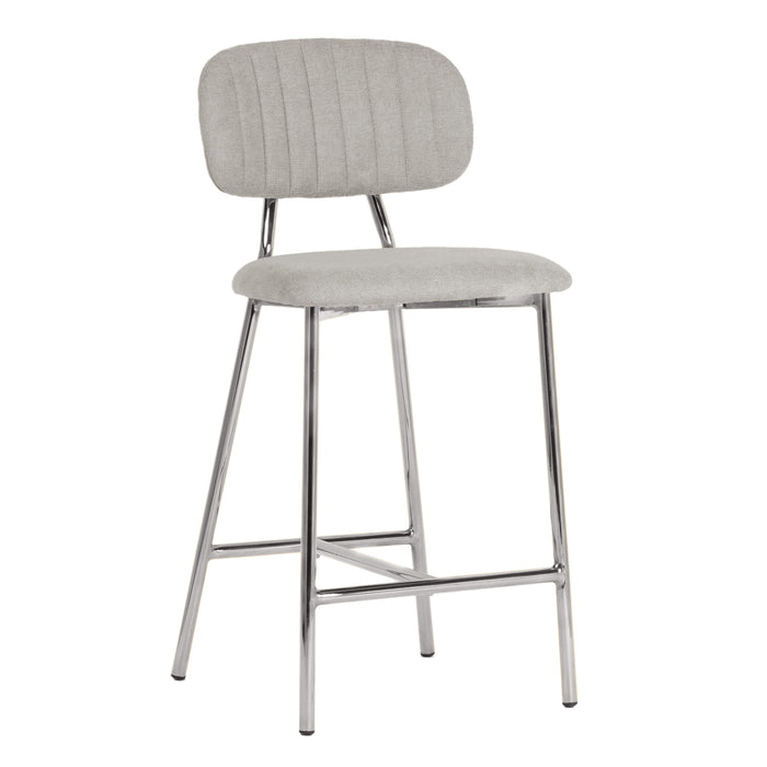 Ariana Grey Counter Stool - Silver Legs Set of 2