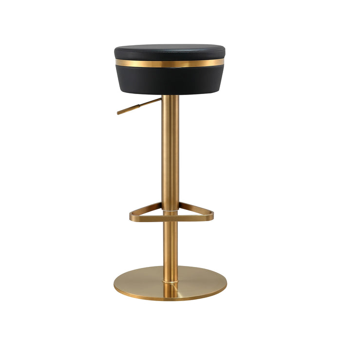 Astro Black and Gold Adjustable Stool - Home And Beyond