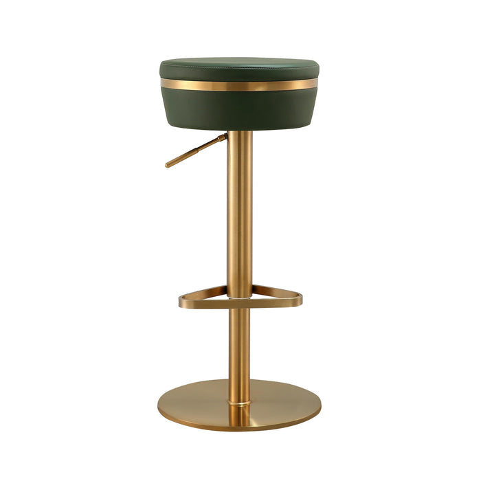 Astro Malachite Green and Gold Adjustable Stool - Home And Beyond