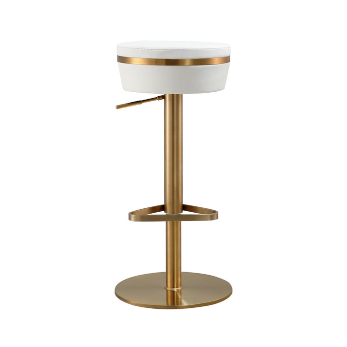 Astro White and Gold Adjustable Stool - Home And Beyond