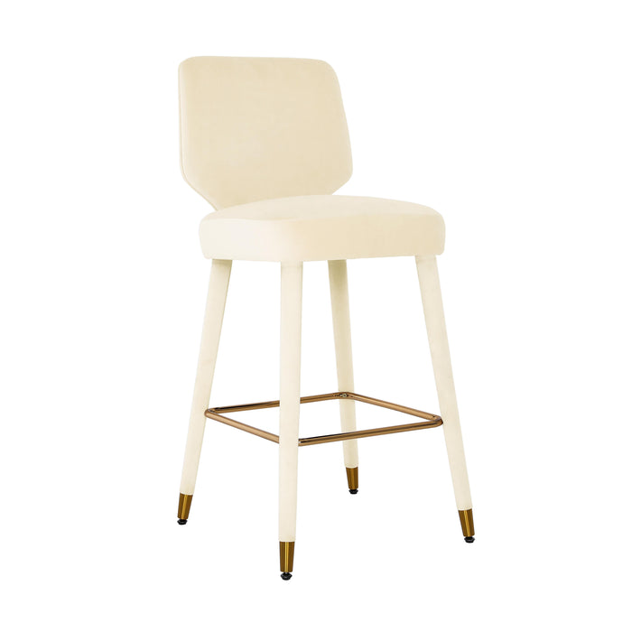 Athena Cream Velvet Bar Stool image