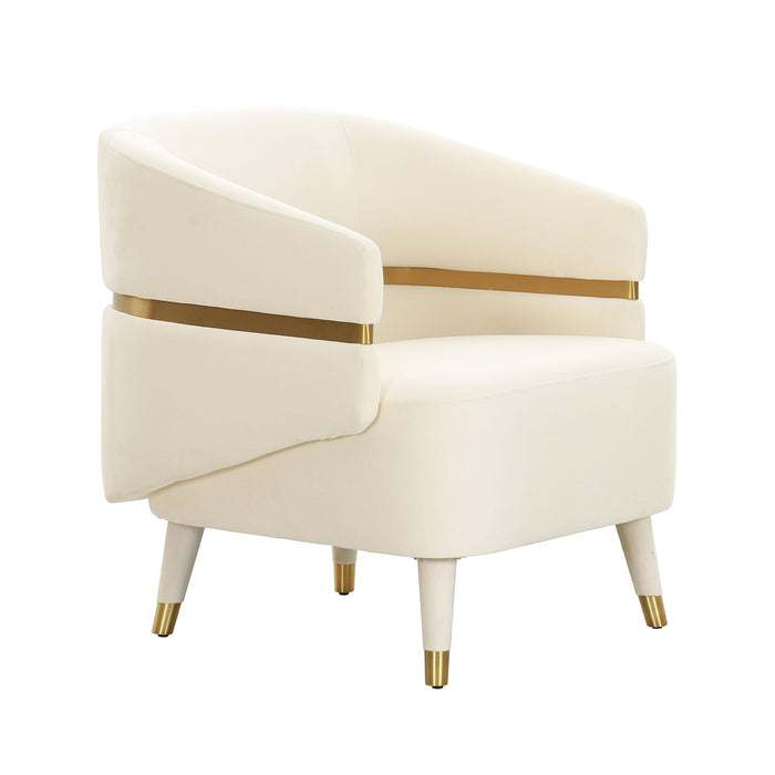 Ayla Cream Velvet Accent Chair image