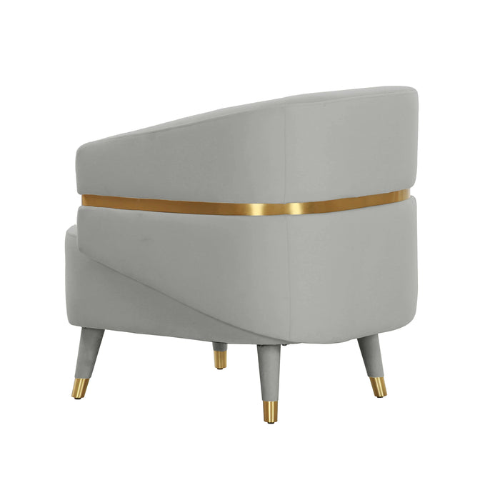 Ayla Grey Velvet Accent Chair - Home And Beyond