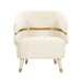 Ayla Cream Velvet Accent Chair - Home And Beyond