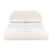 Bara Cream Textured Velvet Queen Bed - Home And Beyond