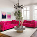 Bea Hot Pink Velvet Loveseat - Home And Beyond