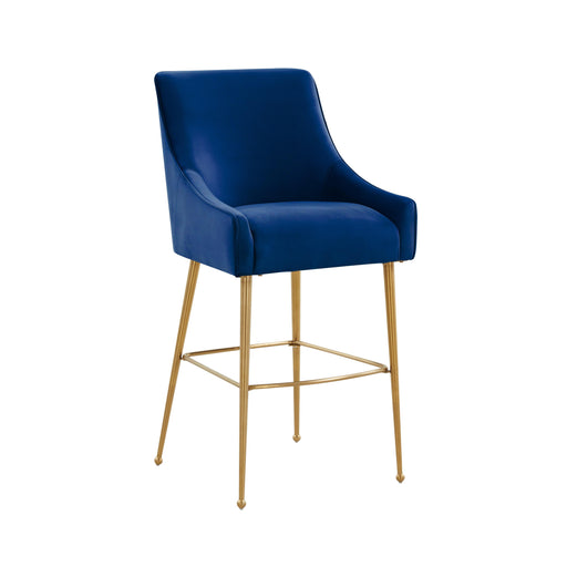 Beatrix Navy Velvet Counter Stool - Gold Legs image