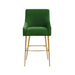 Beatrix Green Velvet Bar Stool - Gold Legs - Home And Beyond