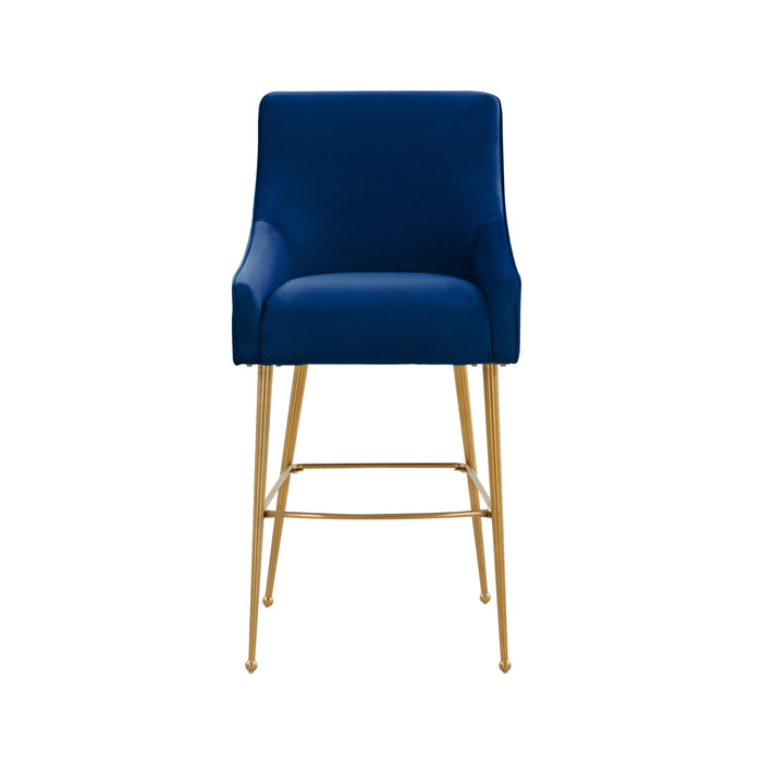 Beatrix Navy Velvet Counter Stool - Gold Legs - Home And Beyond