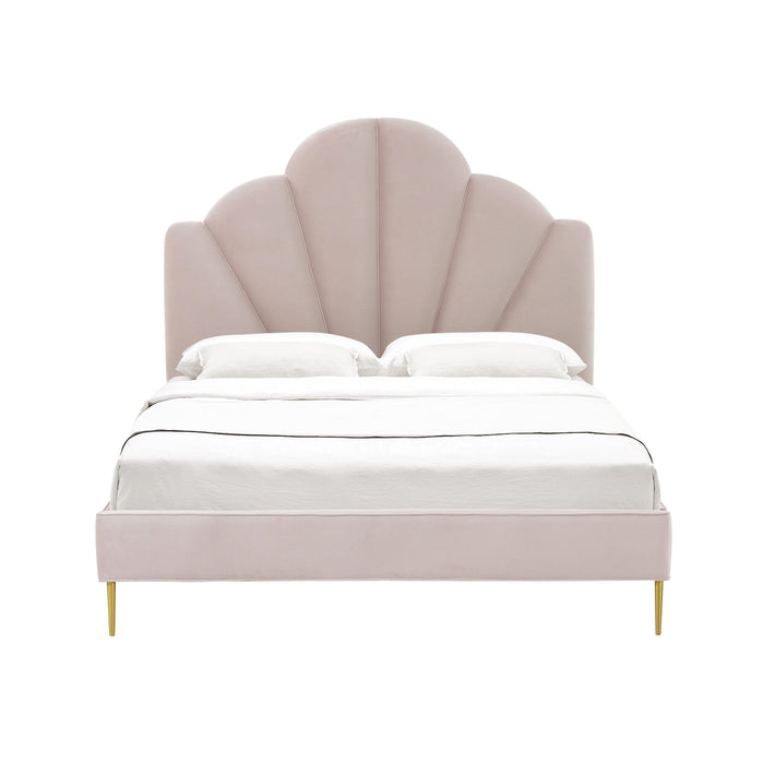 Bianca Blush Velvet Bed in Queen