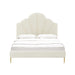 Bianca Cream Velvet Bed in Full - Home And Beyond