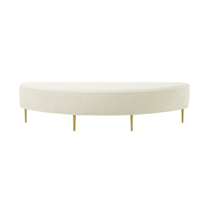 Bianca Cream Velvet Queen Bench - Home And Beyond