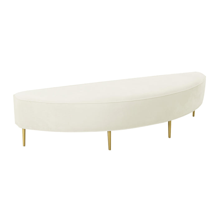 Bianca Cream Velvet King Bench image