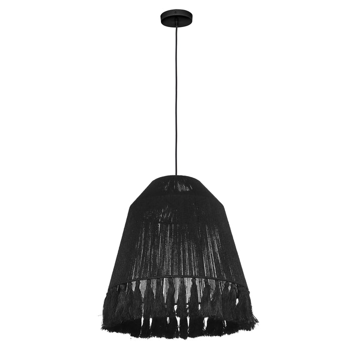 Bokaro Black Jute Large Pendant Lamp - Home And Beyond