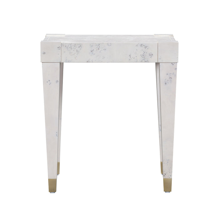 Brandyss White Burl End Table - Home And Beyond