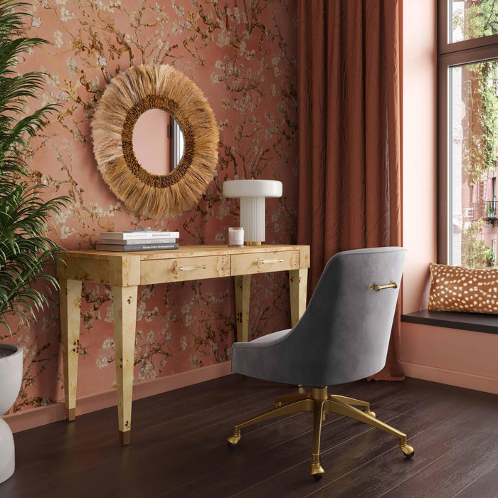 Brandyss Natural Burl Work Desk - Home And Beyond