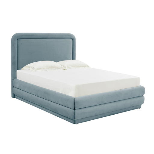Briella Bluestone Velvet Bed in Queen - Home And Beyond