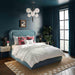 Briella Bluestone Velvet Bed in King - Home And Beyond