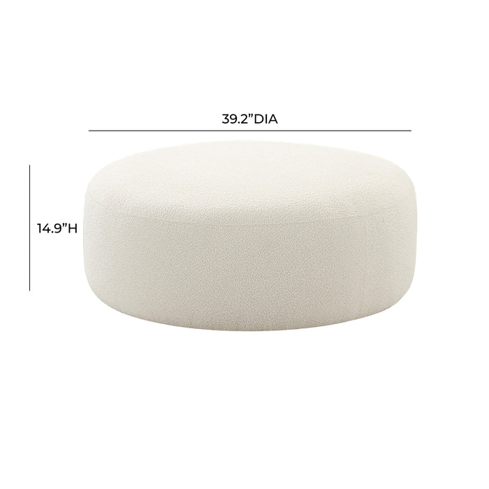 Broohah Cream Boucle Ottoman - Home And Beyond