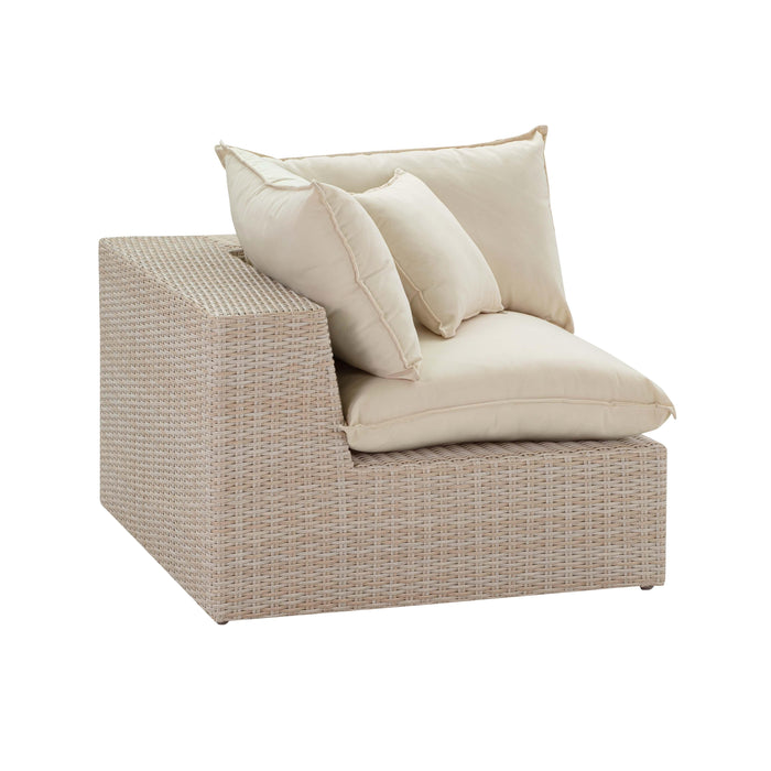 Cali Natural Wicker Outdoor Corner Chair image