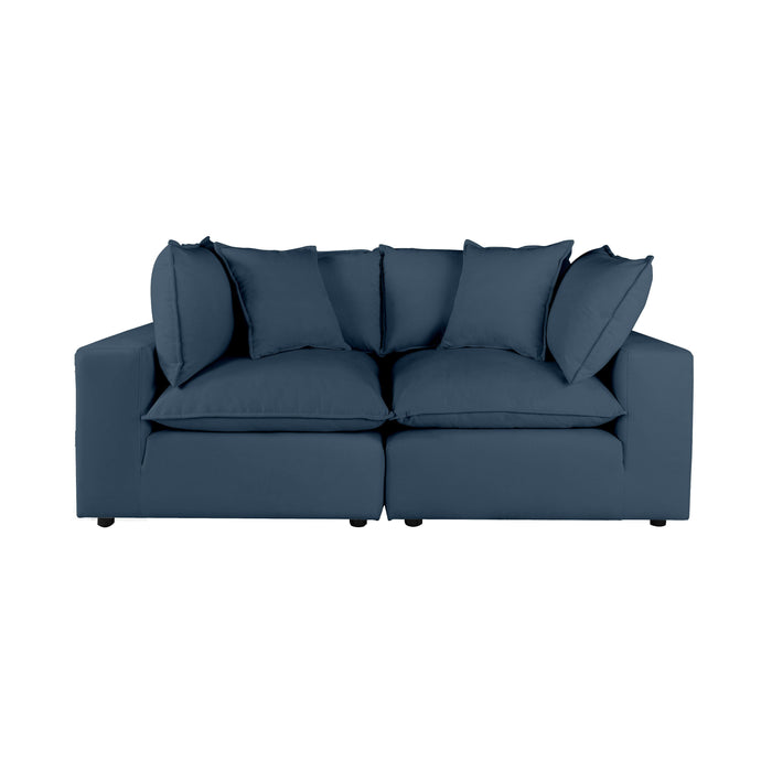 Cali Navy Modular Loveseat - Home And Beyond