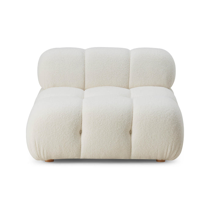 Calliope Cream Vegan Shearling Modular Armless Chair - Home And Beyond