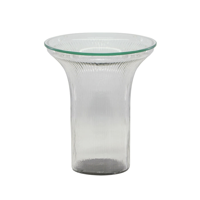 Cassandra Clear Glass Flared Side Table - Home And Beyond