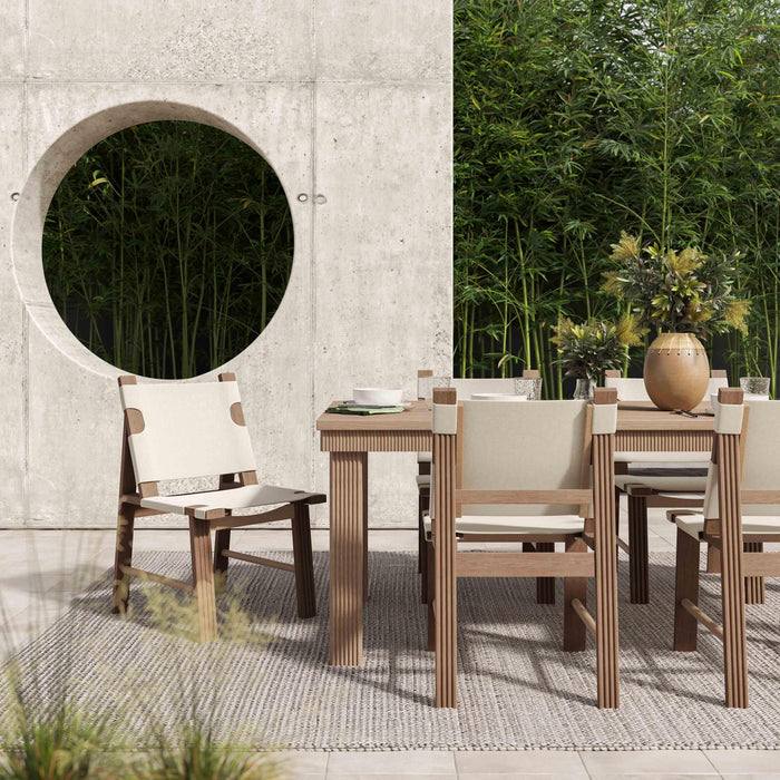 Cassie Natural 75 Inch Rectangular Outdoor Dining Table