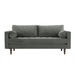 Cave Ash Gray Velvet Loveseat - Home And Beyond