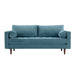 Cave Dusty Blue Velvet Loveseat - Home And Beyond