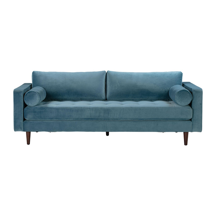 Cave Dusty Blue Velvet Sofa - Home And Beyond