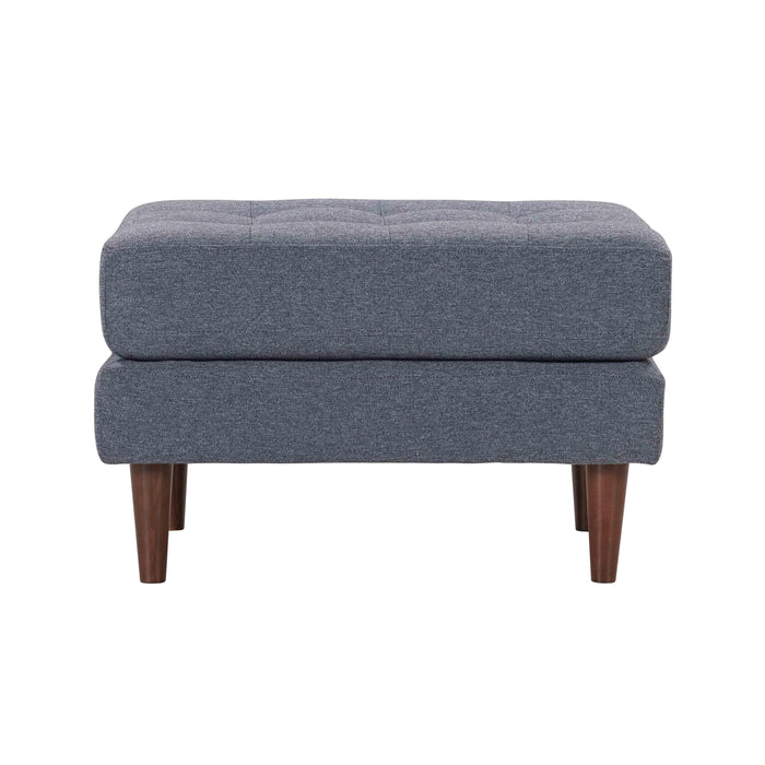 Cave Navy Tweed Ottoman - Home And Beyond