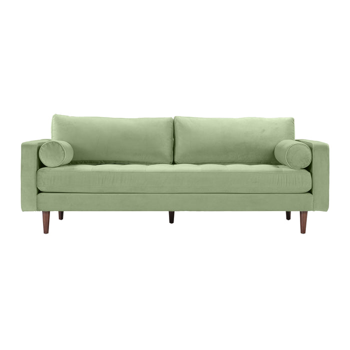 Cave Sage Green Velvet Sofa - Home And Beyond