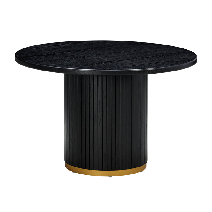 Chelsea Black Oak Round Dining Table - Home And Beyond