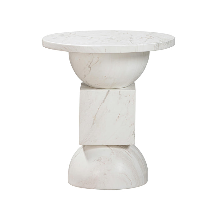 Chip Marble Print Indoor / Outdoor Side Table - Home And Beyond