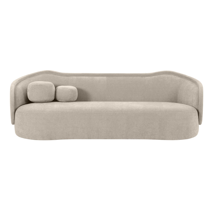 Circe Taupe Textured Velvet Sofa - Home And Beyond