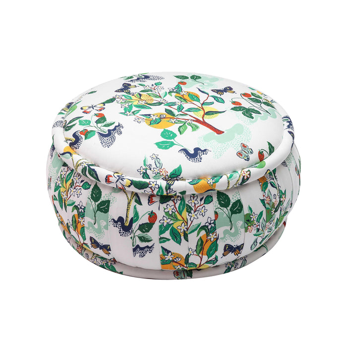 Citrus Garden Pleated Round Ottoman image