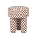 Claire Brown Checkered Boucle Stool - Home And Beyond