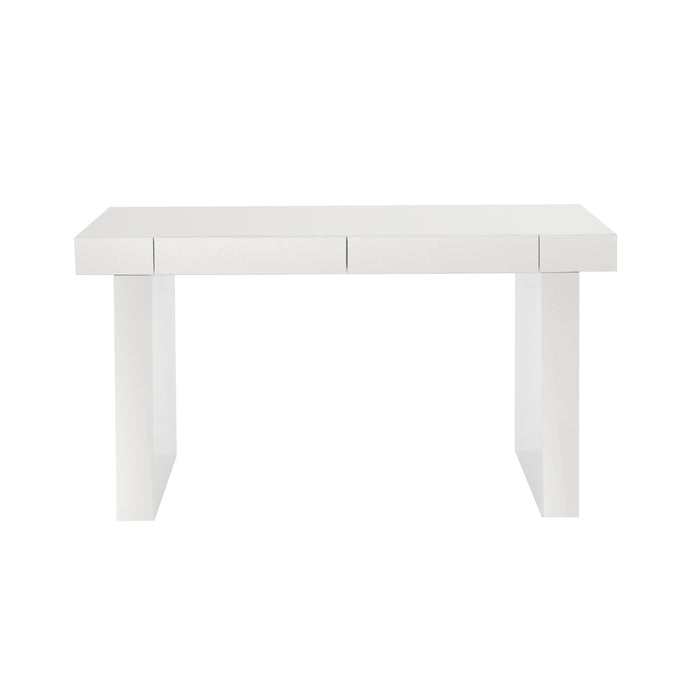 Clara Glossy White Lacquer Desk - Home And Beyond