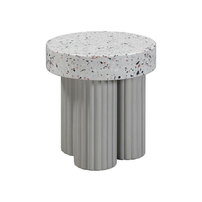 Clover Faux Terrazzo Indoor / Outdoor Round Side Table - Home And Beyond