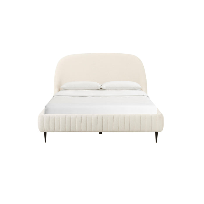 Denise Cream Boucle Bed in Queen - Home And Beyond