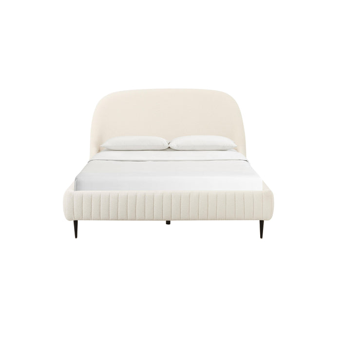 Denise Cream Boucle Bed in King - Home And Beyond