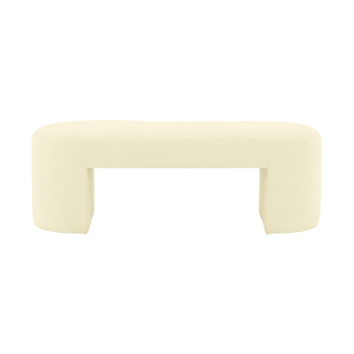 Elena Chiffon Yellow Velvet Bench - Home And Beyond