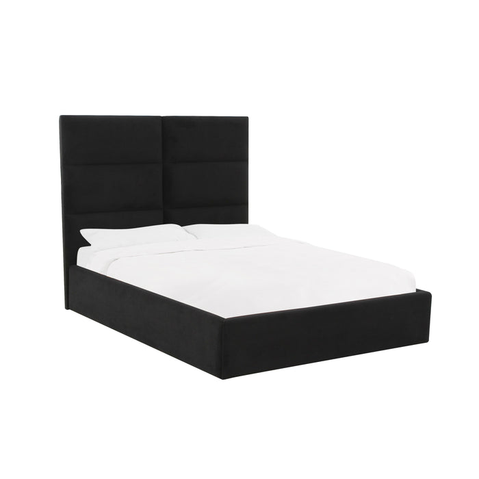 Eliana Black Velvet Queen Bed image