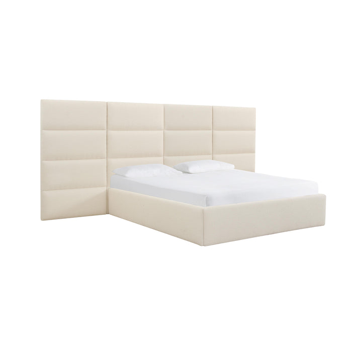 Eliana Cream Boucle Queen Bed with Wings image