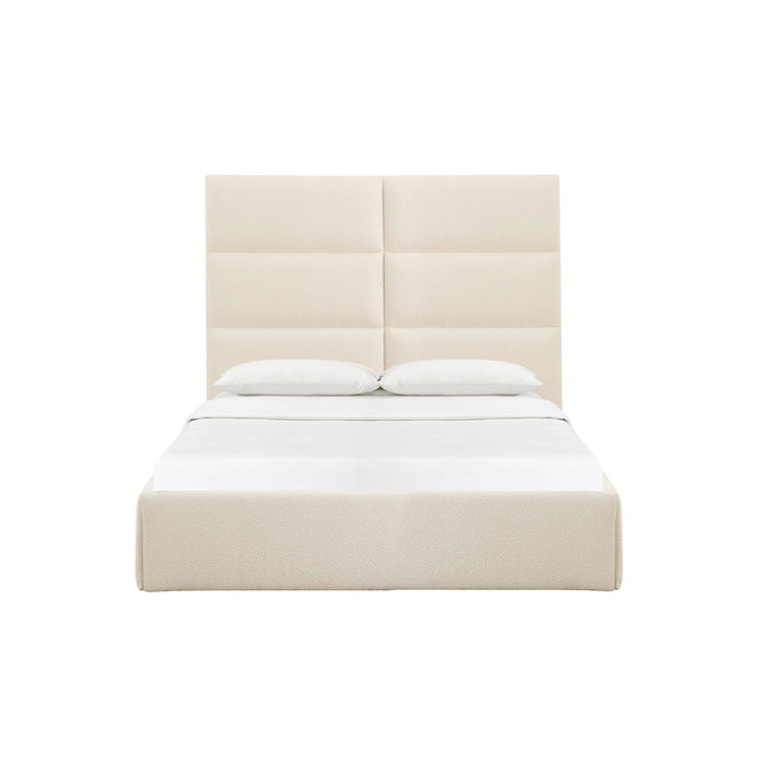 Eliana Cream Boucle Queen Bed - Home And Beyond