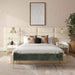 Eliana Cream Velvet King Bed with Wings - Home And Beyond