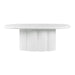 Elika White Faux Plaster Oval Dining Table image