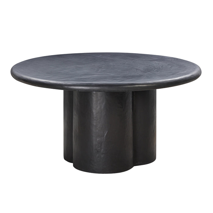 Elika Black Faux Plaster Round Dining Table image