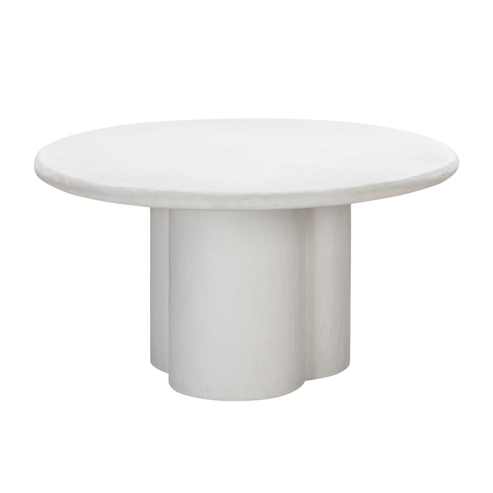 Elika White Faux Plaster Round Dining Table image